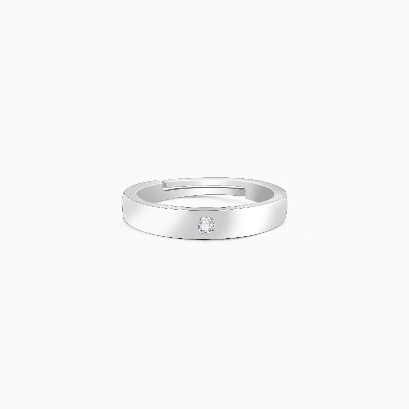 Silver Zircon True Love Ring