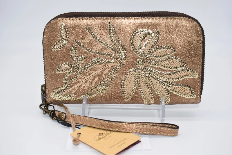 Patricia Nash Biscay Wristlet in Bronze Sequin Trendy Purses, Limited Offer