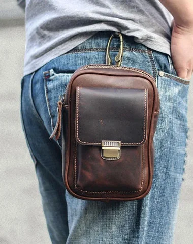 Black Vintage Leather Mens Mini Messenger Bag Waist Bag Dark Brown Belt Pouch Bag For Men Trendy Purses With Limited-Time Offers Black Vintage Leather Mens Mini Messenger Bag Waist Bag Dark Brown Belt Pouch Bag For Men Trendy Purses With Limited-Time Offers