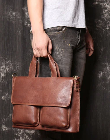 Brown Leather Mens Business Briefcase 14'' Laptop Work Bag Brown Handbag Briefcase Shoulder Bags For Men Trendy Handbags At Limited-Time Discounts Brown Leather Mens Business Briefcase 14'' Laptop Work Bag Brown Handbag Briefcase Shoulder Bags For Men Trendy Handbags At Limited-Time Discounts