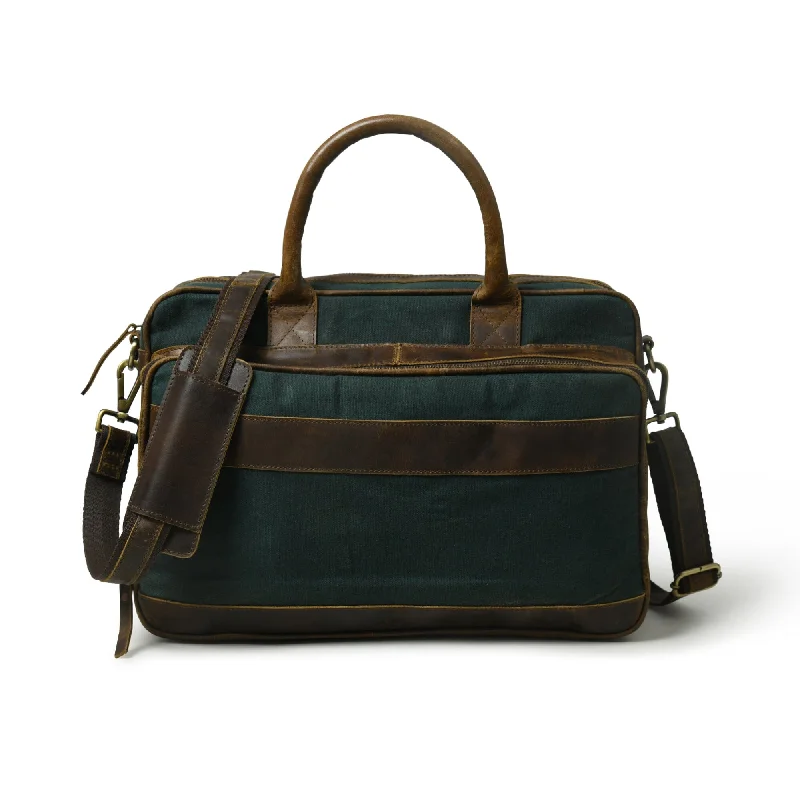 Canvas Green Briefcase Don't Miss Out – Shop Fashionable Bags At Special Rates