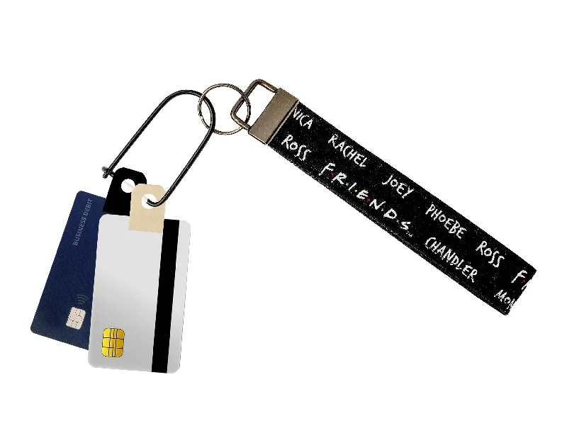 Friends Black and White Fabric Keychain, Key Fob (Carabiner & Tabber Grabbers Not Included) Fashion-Forward Bags, Now On Sale Friends Black and White Fabric Keychain, Key Fob (Carabiner & Tabber Grabbers Not Included) Fashion-Forward Bags, Now On Sale