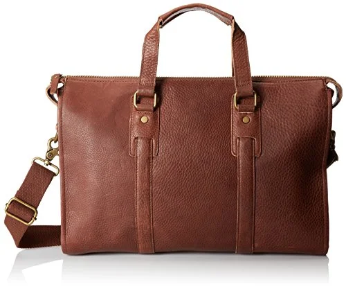 JD Fisk Men's Classic Leather Brief, Dark Brown, One Size [Apparel] Fashionable Crossbody Bags At Special Offers