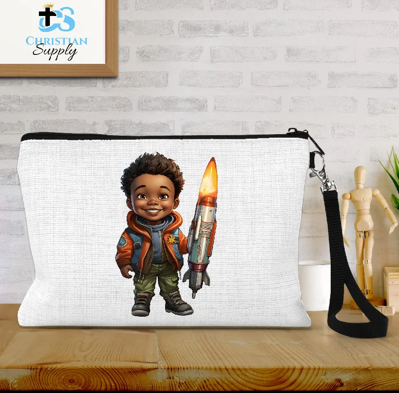 Kids Christian Boy with Rocket Science 2 Wristlet Chic And Affordable Bags – Grab Yours Today