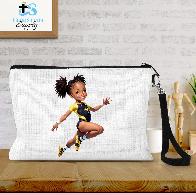 Kids Gymnastics Christian Yellow Outfit Wristlet Chic Bags, Shop Now