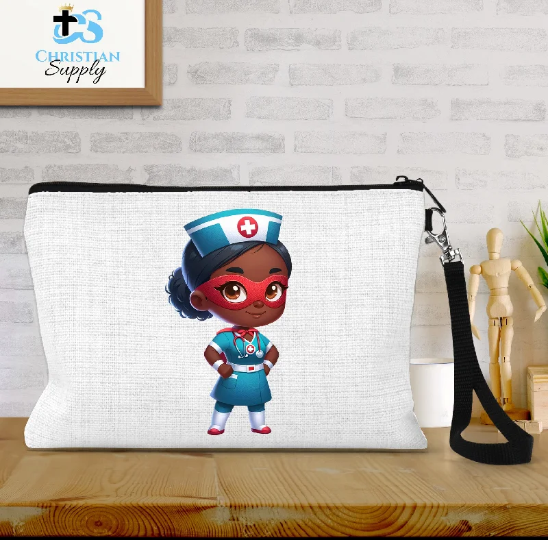 Kids Nurse Medical Christian Superhero Girl Blue Outfit Wristlet Affordable Elegance, Grab Yours