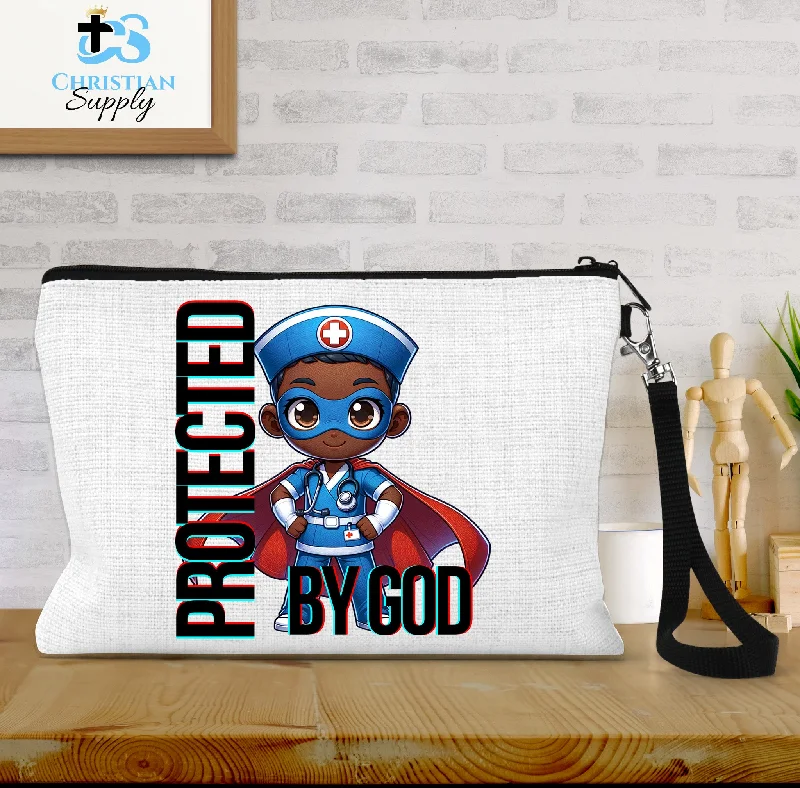 Kids Nurse Medical Christian Superhero Boy Blue Outfit Wristlet Must-Have Bags, Big Discounts