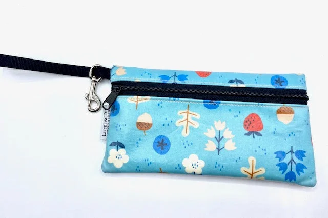 Large Wristlet in Blue Acorn Elegant Bags With Limited Stock Available