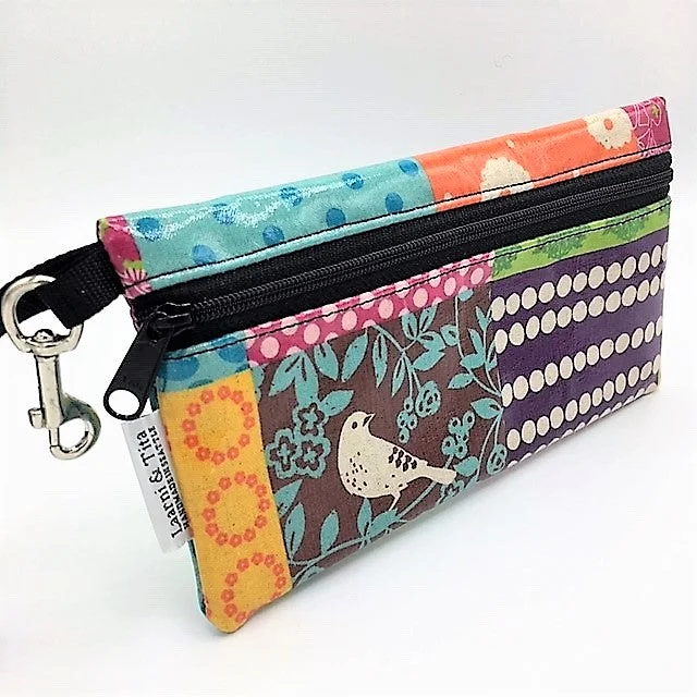 Large Wristlet in Cream Bird Patchwork The Handbag Sale You've Been Waiting For