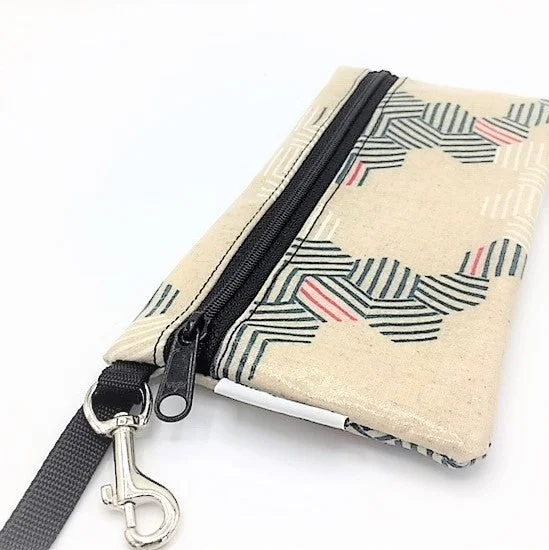 Large Wristlet in Hexagon cream Elegant Bags, Limited Stock