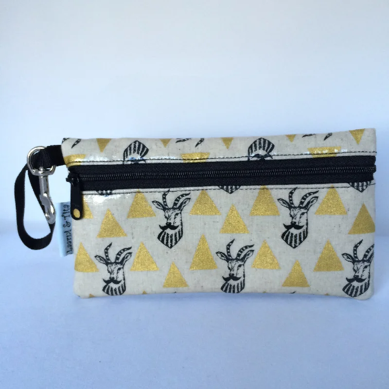 Large Wristlet in Gold Goatee Trendy Purses With Limited-Time Offers