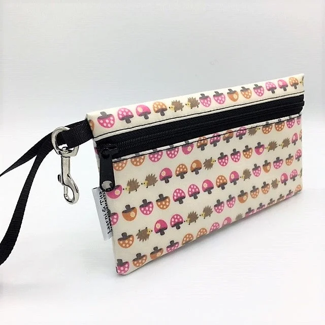 Large Wristlet in Mushroom and Hedgehog Limited-Time Sale On Trendy Handbags – Don't Miss Out