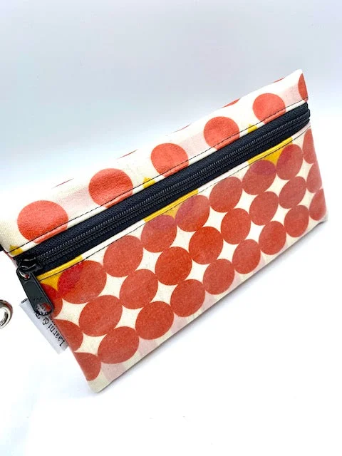 Large Wristlet in Red Circles Stylish And Durable Handbags At Great Value