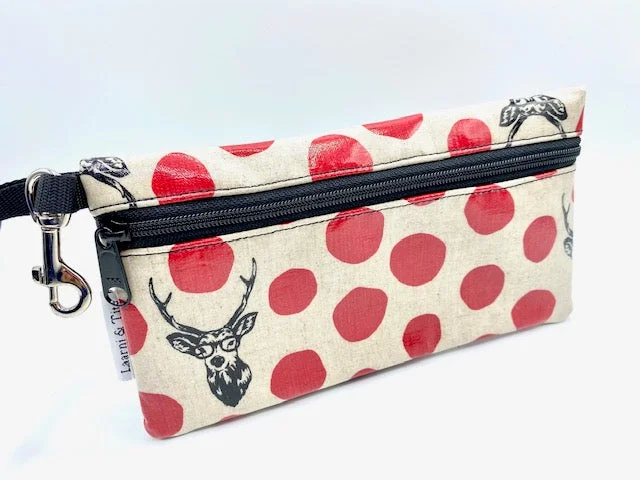 Large Wristlet in Deer w/Glasses red Sleek And Stylish Handbags At Lower Prices
