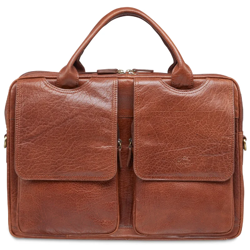 Mancini Leather Briefcase Double Compartment for Laptop/Tablet Luxury Totes At The Lowest Prices Of The Season Mancini Leather Briefcase Double Compartment for Laptop/Tablet Luxury Totes At The Lowest Prices Of The Season