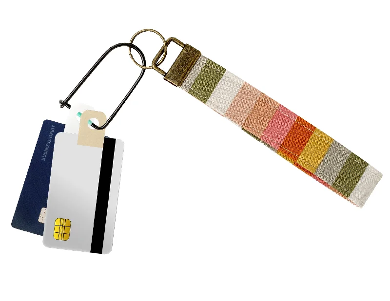 Multi-Colored Warm Stripe Print Fabric Keychain, Key Fob (Carabiner & Tabber Grabbers Not Included) Iconic Handbags At Unbeatable Prices Multi-Colored Warm Stripe Print Fabric Keychain, Key Fob (Carabiner & Tabber Grabbers Not Included) Iconic Handbags At Unbeatable Prices