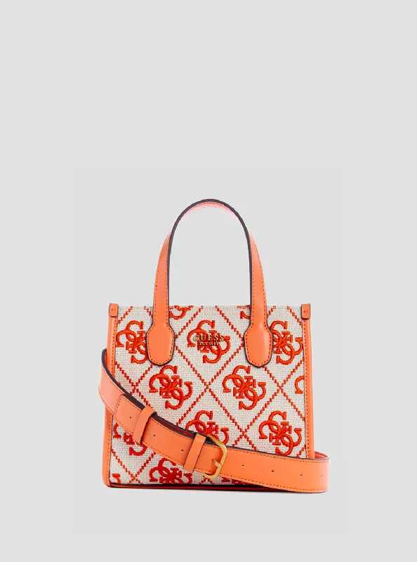 Orange Logo Silvana Mini Canvas Tote Bag Upgrade Your Look With Fashionable Bags