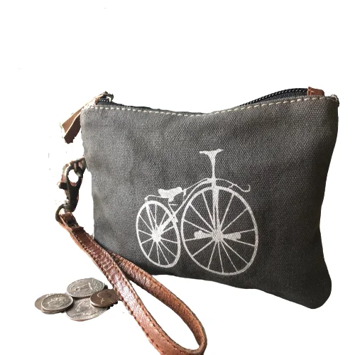Upcycled Bicycle Sustainable Canvas Bag Coin Purse  - Small Wristlet or Make Up Bag Stylish Bags At Unbeatable Prices – Shop Now