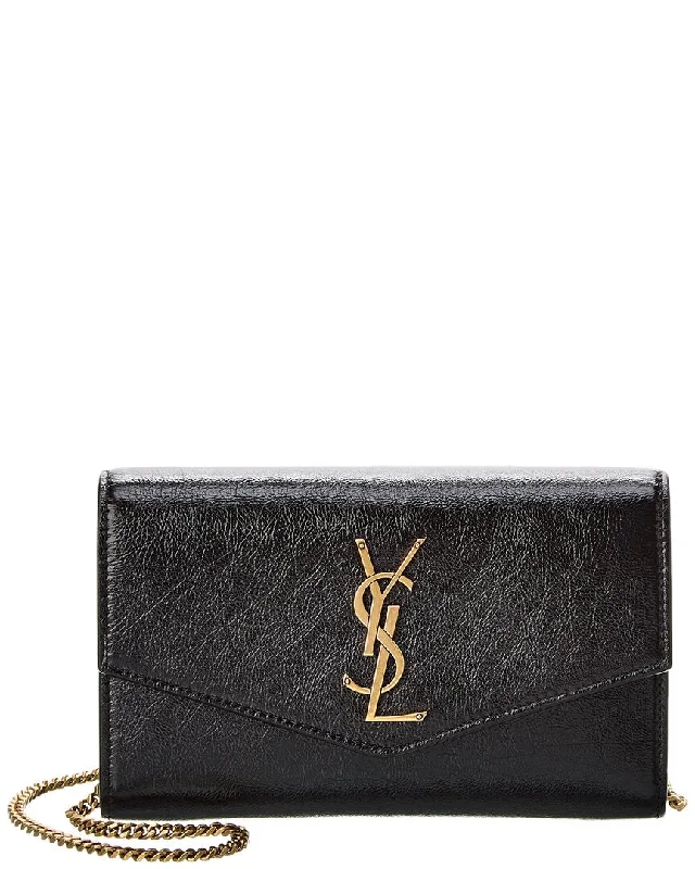 Saint Laurent Uptown Leather Wallet On Chain Carry Elegance For Less