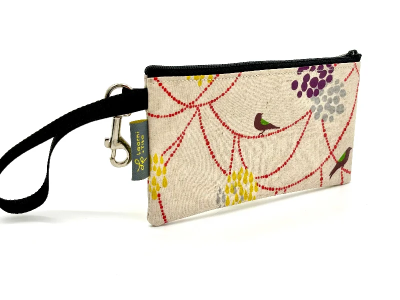 Small Wristlet in Bird Hanging Around Elegant Purses At Clearance Prices