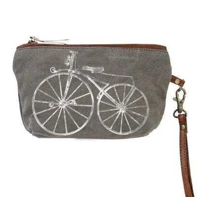 UpCycled Canvas Wristlet Vintage Bicycle Clutch or Cosmetic Bag The Ultimate Handbag Sale – Elegant Styles At Lower Prices