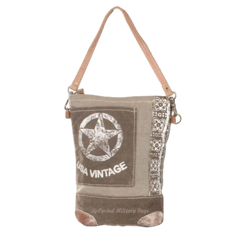 Vintage USA Sustainable Canvas & Hair on Hide Western Purse Best Bag Sale Of The Season
