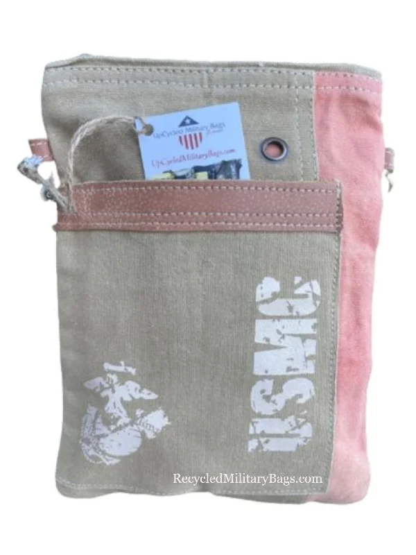 USMC Small Sustainable Canvas Crossbody or Passport Bag Sleek Bags, Perfect Prices