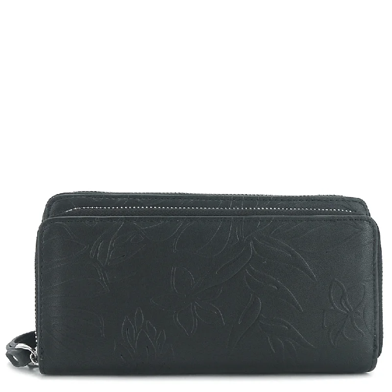Wristlet Allison Ginger Embossed Black Flash Sale On Handbags