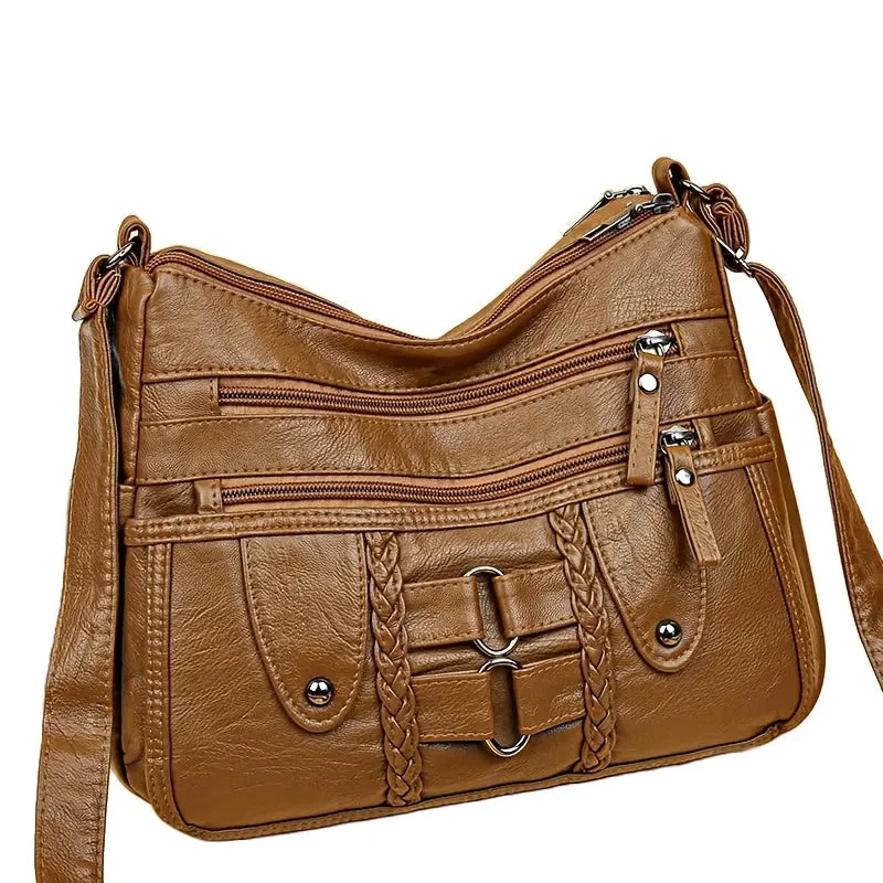 Grace’s Rivet-Accented Crossbody | Anti-Theft Crossbody Bag Carry Elegance For Less