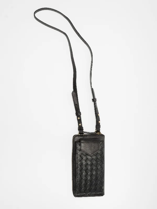 Black Braided Mobile Bag and Wallet Iconic Handbags At Unbeatable Prices