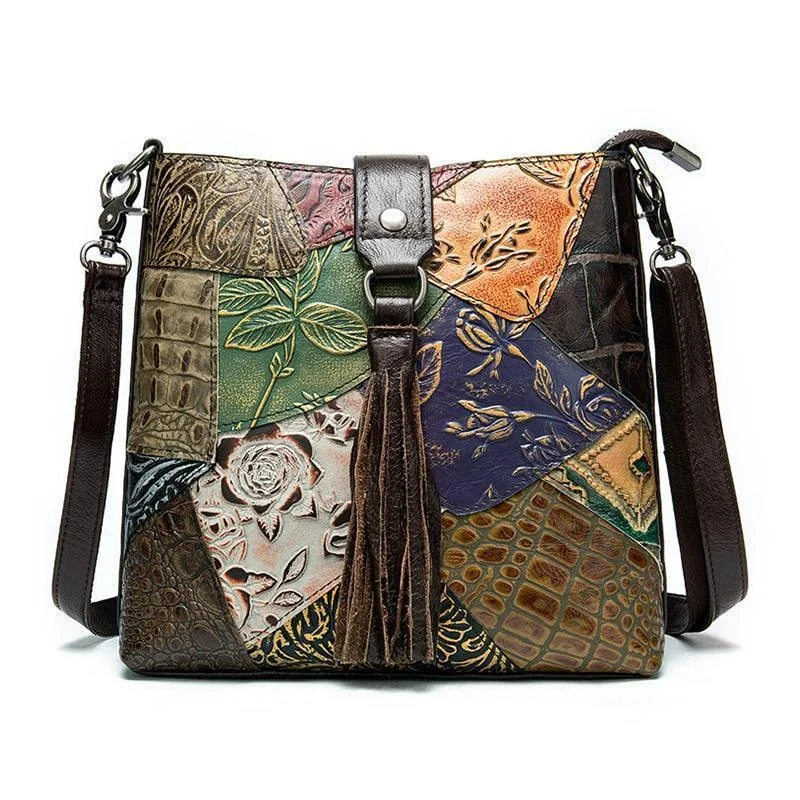 Boho Ethnic Style Genuine Leather Crossbody Bags Premium Quality Bags, Budget Prices