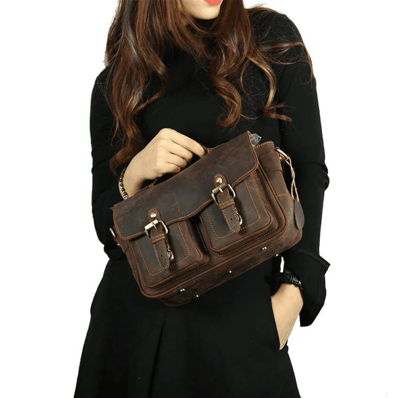 Crazy Horse Leather Shoulder Bag Vintage Camera Bags In Trendy Purses With Limited-Time Offers Crazy Horse Leather Shoulder Bag Vintage Camera Bags In Trendy Purses With Limited-Time Offers
