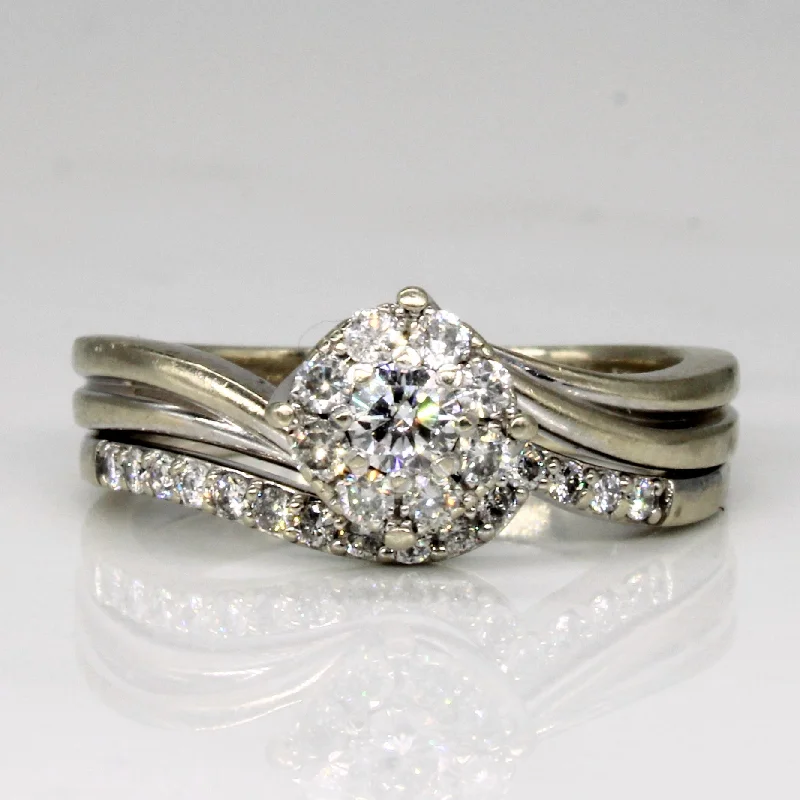 Shop High-Quality Jewelry At Jaw-Dropping Discounts Halo Set Diamond Engagement & Wedding Ring | 0.31ctw | SZ 5.75 |