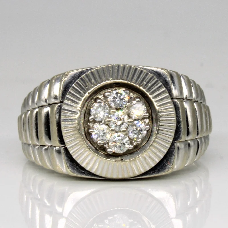 Elevate Your Outfit With Discounted Statement Jewelry Diamond Cluster Ring | 0.28ctw | SZ 8 |