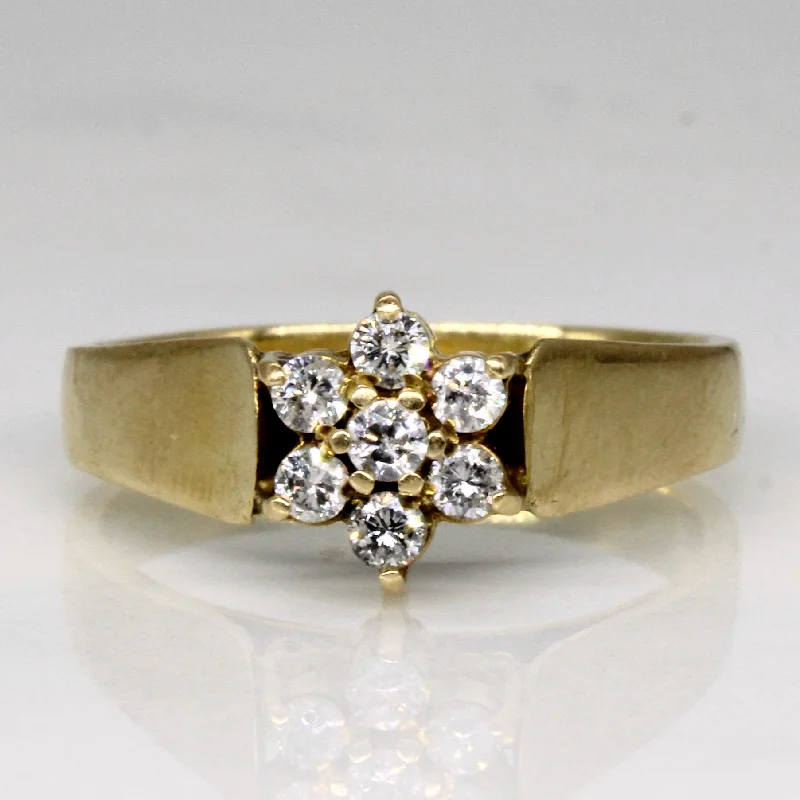 Elegant Necklaces And Bracelets At Limited-Time Offers Diamond High Set Cluster Ring | 0.20ctw | SZ 6 |
