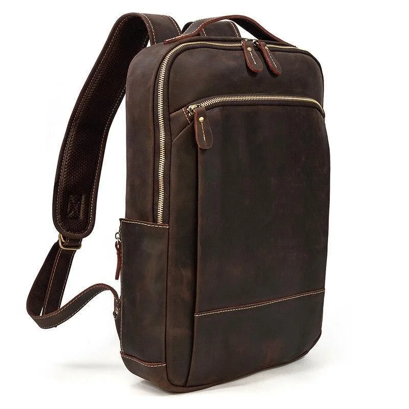 Brown Leather Backpack Vintage Style Overnight Travel Bag Luxury Totes, Affordable Prices Brown Leather Backpack Vintage Style Overnight Travel Bag Luxury Totes, Affordable Prices