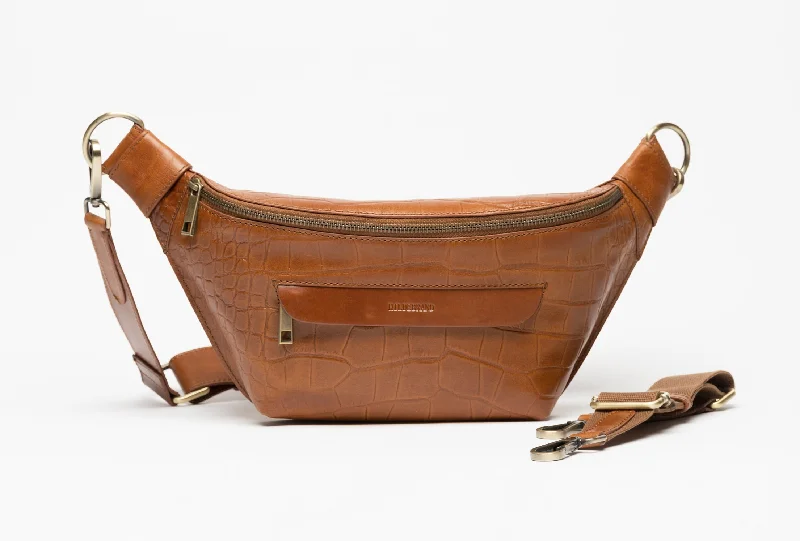 Leather Bum Bag Cognac Croco Affordable Elegance With High-Quality Bags