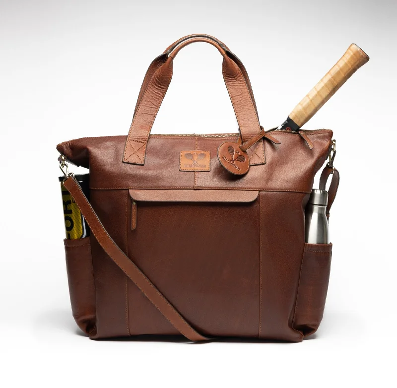 Leather Tennis Tote Bag Cognac Your Perfect Bag At The Perfect Price
