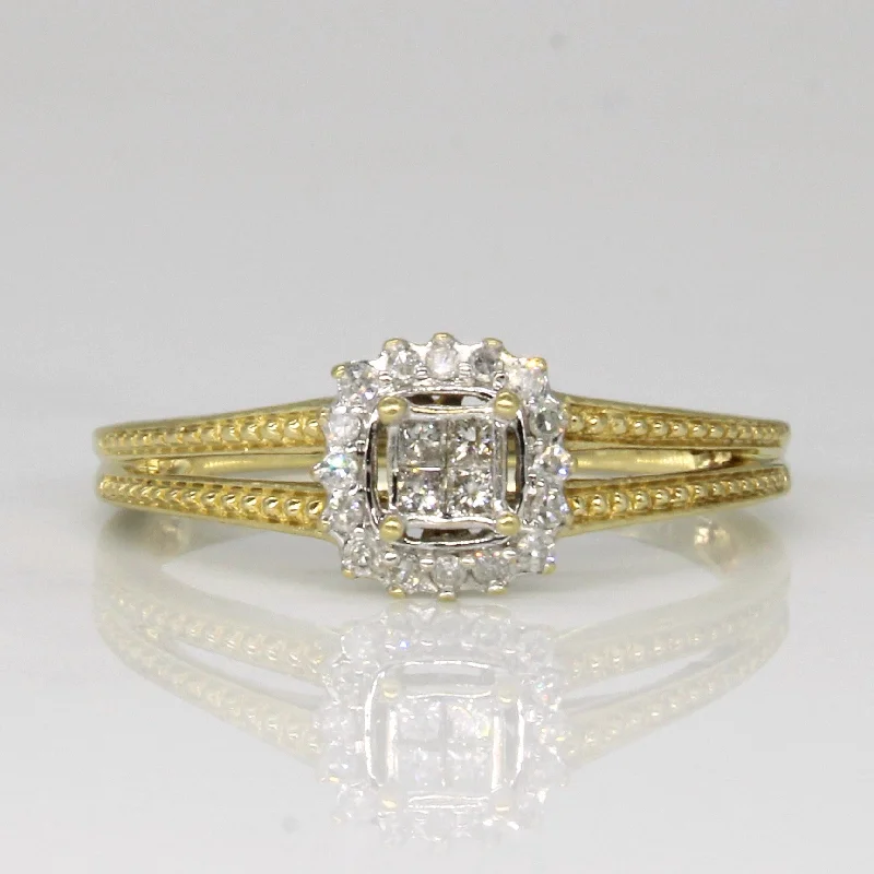 Get Ready To Sparkle – Special Jewelry Discounts 'Michael Hill' Diamond Halo Set Ring | 0.12ctw | SZ 7.25