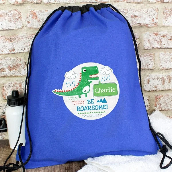 Personalised 'Be Roarsome' Dinosaur Swim & Kit Bag Carry Elegance For Less – Best Bag Deals Here Personalised 'Be Roarsome' Dinosaur Swim & Kit Bag Carry Elegance For Less – Best Bag Deals Here
