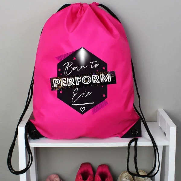 Personalised 'Born to Perform' Pink Kit Bag Trendy Totes, Shop & Save
