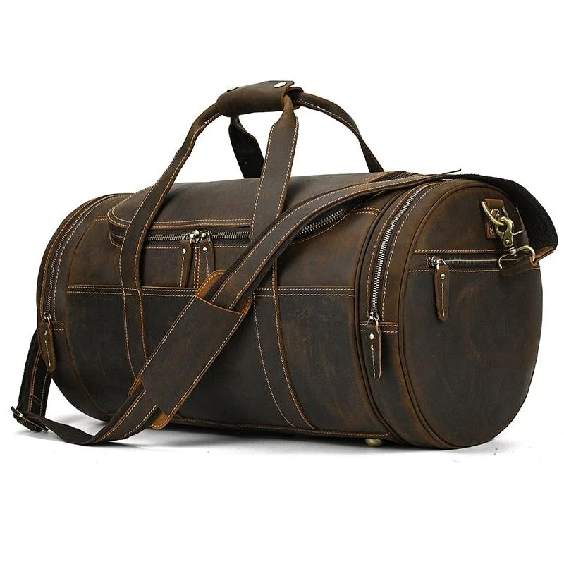 Round Leather Weekend Duffle Bag Large Capacity Carrying Affordable Elegance, Grab Yours Now Round Leather Weekend Duffle Bag Large Capacity Carrying Affordable Elegance, Grab Yours Now