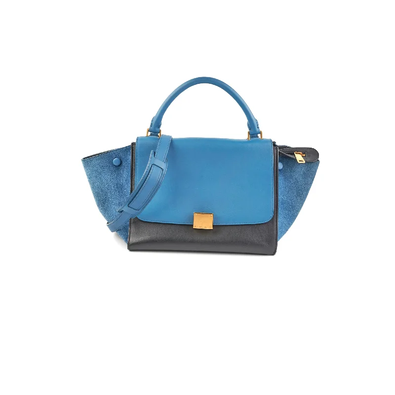 Limited Time Special Offer Celine Small Trapeze Blue/Black Stylish Handbags At Unbeatable Discounts