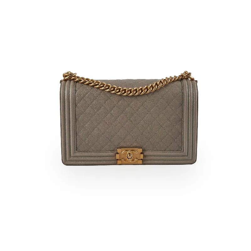 ITEM 31 - Chanel Large New Medium Boy Bag Grey Taupe Shoulder Bags, Crossbody Bags, And More On Sale