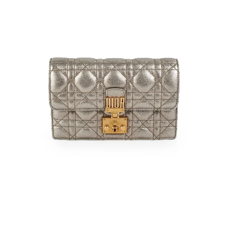 Comfort Meets Fashion Christian Dior Silver Wallet On Chain WOC Trendy Handbags At Limited-Time Discounts