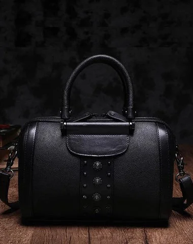 Everyday Bags For Work, School, Or Errands Black Vintage Womens Leather Boston Handbag Purse Brown Side Bag Boston Purse for Ladies The Ultimate Handbag Sale – Elegant Styles At Lower Prices