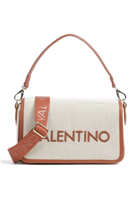 Lightweight And Functional Bags For Travel And Work Valentino Chelsea Fabric Medium Crossbody Bag, Cuoio & Beige Unmissable Deals On High-Quality Designer Bags