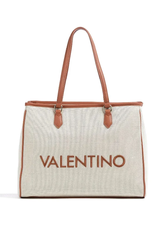 Valentino Chelsea Fabric Tote Bag, Cuoio & Beige Stylish Totes With Special Discounts