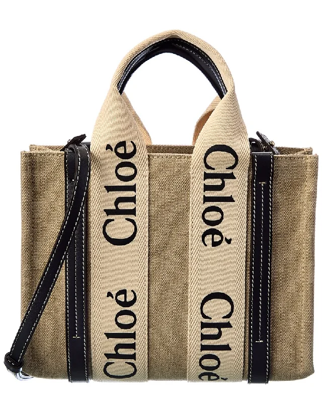 Style Breakthroughs Chloé Woody Small Canvas & Leather Tote Flash Sale On Designer Bags