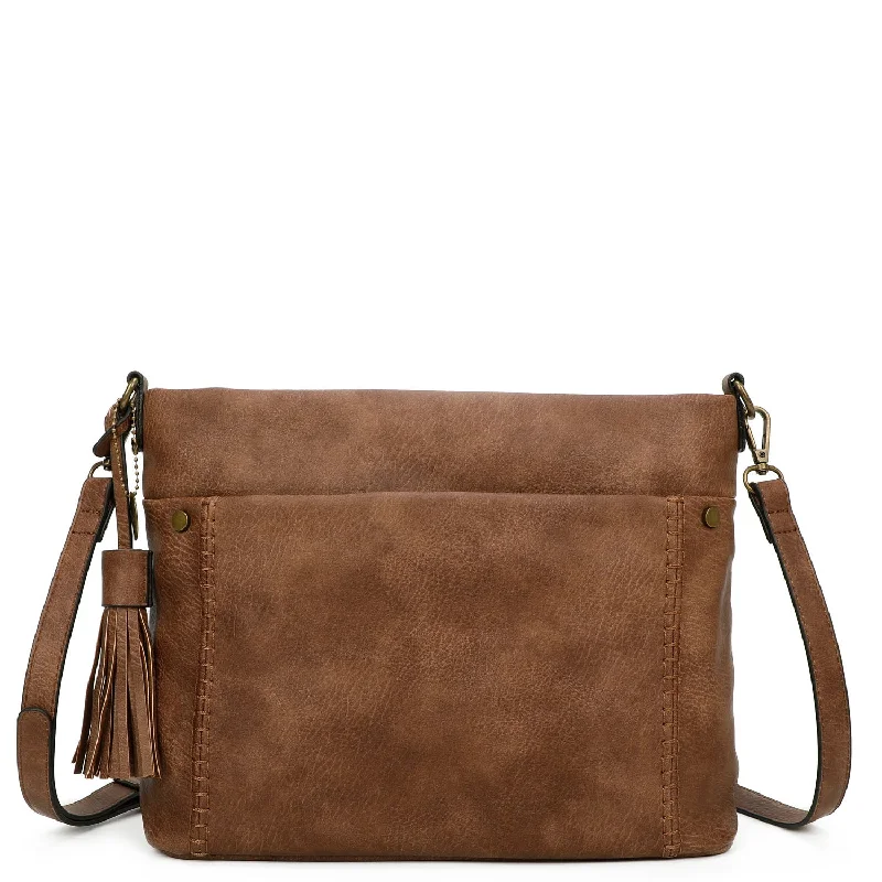 Bags For Outdoor Adventures Christina Crossbody Vegan Leather Bag - Brown Designer Bags At Lower Prices